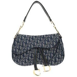 Christian Dior Navy Trotter Double Saddle Handbag 01RU0093 126142